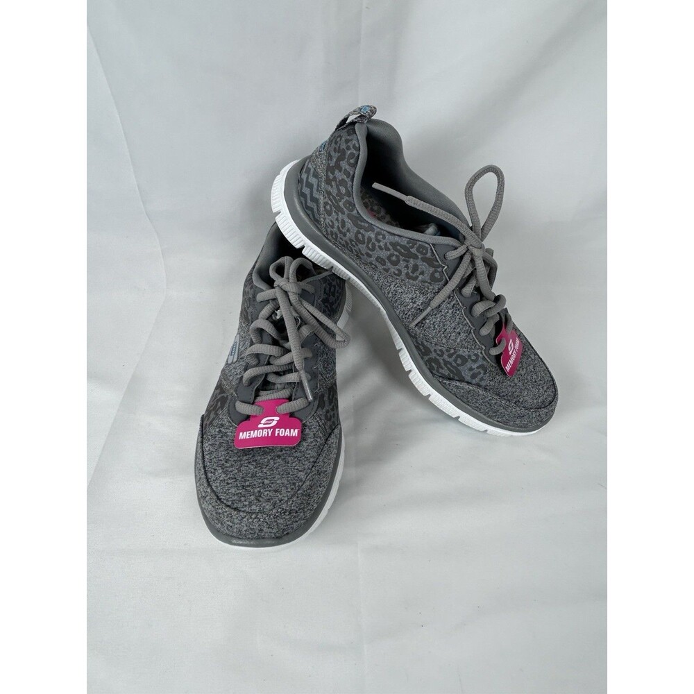 Skechers Women's Lite-Weight Flex Sole Memory Foam Charcoal Sneakers Size 6.5